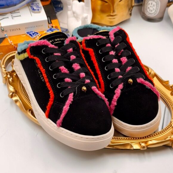 🆕 KURT GEIGER LONDON 🧿 NWOT Kensington Cupsole Mule Sneaker, Black Multi - 38 - Picture 3 of 13